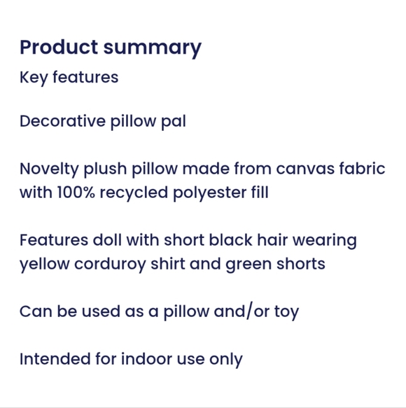 Kids' Decorative Pillow Pal Yellow Dot - Pillowfort™: Novelty Plush Pillow - Picture 4 of 8